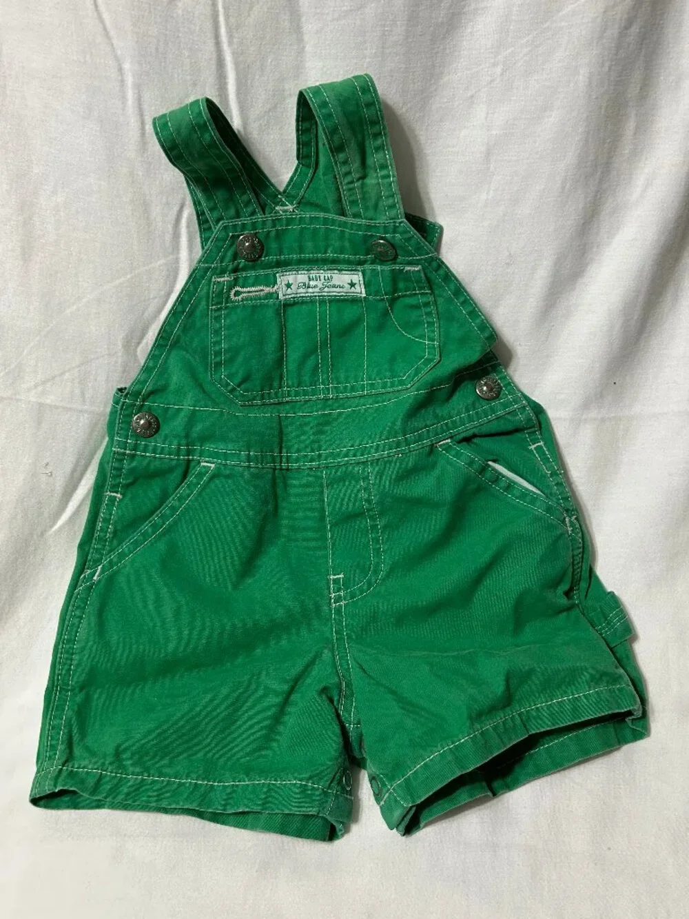 3-6 month Green Denim Overalls Baby Gap with Pockets
